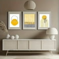 thumbnail image 4 of 3pcs of mustard yellow and gray geometric abstract art, modern floral art, living room, bar, home and dormitory wall decorations, frameless, 4 of 4