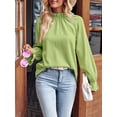 thumbnail image 2 of Blusas, camisas y camisas casuales de manga larga con cuello alto y volantes, 2 of 6