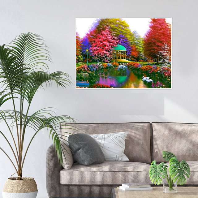 5D bricolaje completo taladro diamante pintura árboles coloridos cruz puntada bordado decoración Likrtyny decoración de arte