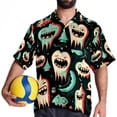 thumbnail image 4 of Tiny teeth Men's Short Sleeve Poplin Shirt, Casual Printed Beach Button Down Summer Unisex Shirts, 4 of 6