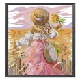thumbnail image 3 of (RA483) Hilo Algodón Ecológico Bordado No Manchú 14CT 2 Hebras Impresión 30*34 Cm Kit Serie Personajes Punto Cruz Niña Girasol (borde Gancho), 3 of 9