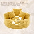 thumbnail image 4 of Villeston Oversized Corduroy Bean Bag Chair with Throw Pillows for Livingroom,Mustard Yellow, 4 of 7