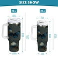 thumbnail image 3 of 40 oz Insulated Stainless Steel Tumbler Double Wall Stainless Steel Tumbler with 2-Way Drinking Brown-blue Butterfly Pattern, 3 of 9