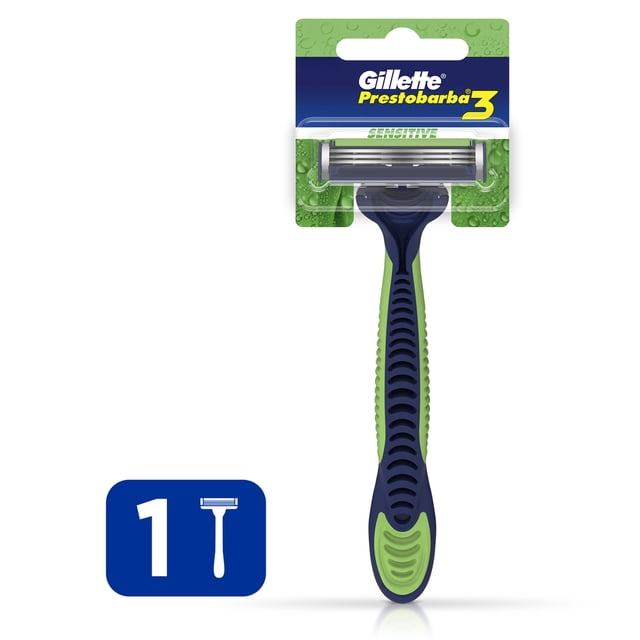 Rastrillo Gillette Prestobarba3 Sensitive con Aloe Vera, Piel Sensible, 1 pza