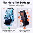 thumbnail image 5 of Strong Suction Car Phone Mount, 4-in-1 Adjustable Holder for Windshield Dashboard Air Vent and Desk, Universal Cell Phone Stand , Dark Black, 5 of 7
