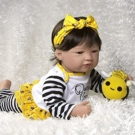 Paradise Galleries Reborn Asian Baby Doll Queen Bee, 20 inch Girl in GentleTouch Vinyl & Weighted Body, 6-Piece Gift (The Best Asian Girls)