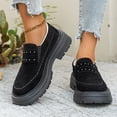 thumbnail image 6 of Domzle Loafers for Womens Dress Shoes Slip on Loafers Platform Business Casual Non-Slip for Daily Office Work Dressy Heeled Chunky Sole Black, 6 of 6
