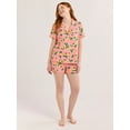 thumbnail image 2 of Joyspun Women's Dreamy Soft Collection Notch Collar Top and Shorts Pajama Set, 2-Piece, Sizes XS-3X, 2 of 5