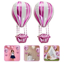 HIAKDOFT 10Pcs Pink Hot Air Foil Balloons for Birthday and Children Day Decorations