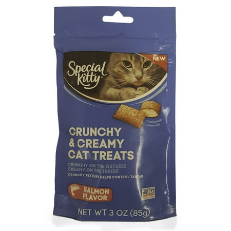 Special Kitty Crunchy & Creamy Cat Treats, Salmon Flavor, 3 oz ...