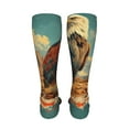 thumbnail image 6 of Honeii Western Desert Cactus Bald Eagle Print Calf Socks Sports Socks Seamless Toe, Trouser Socks,Knee High Long Socks for Women and Men-One Size, 6 of 8
