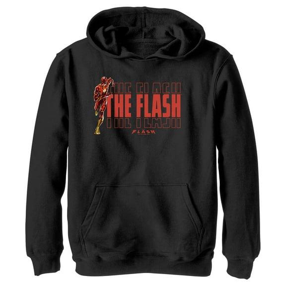 Boy's The Flash Speedster Barry Allen Logo  Pull Over Hoodie Black Medium