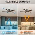 thumbnail image 4 of Matthews Fan Company IR5H-TB-WA-52 Irene 52" Textured Bronze Hugger Ceiling Fan with 5 Walnut Blades, Remote and Wall Control, Indoor/Outdoor Damp Rated, 4 of 6