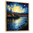 thumbnail image 2 of Designart "Starry Night Over the Rhone by Vincent II" Cityscapes Floater Framed Canvas Print, 2 of 7