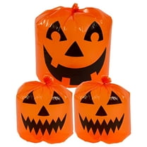 Amscan Pumpkin Lawn Bags, Halloween Decoration 30" x 24", Orange