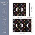 thumbnail image 2 of Yayeee Toggle Light Switch Wall Plate 3-Gang 6.37"x4.48" Decorative Outlet Cover, Colourful Geometric Pattern, 2 of 7