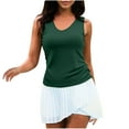 thumbnail image 2 of LADIGASU Women's Casual Comfortable Solid Fold Sleeveless V-Neck Blouse T-Shirt Top, 2 of 7