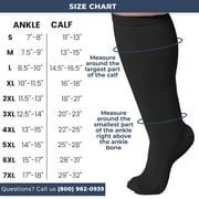 Extra Wide Compression Socks for Women and Men 20-30mmHg - Black, 4X-Large