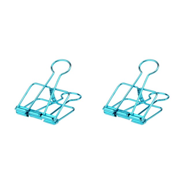 stanreset 1/2/3 20 Pieces Metal Paper Clip Anti-rust Unfading Solid Color Replacement Home Office File Examination Papers Clips Blue 19mm 2PCS
