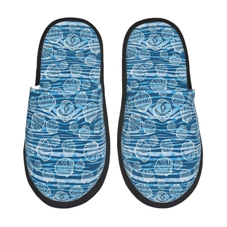 Balery Shell Slient Indoor Furry Fleece Comfort House Shoes Soft Non-Slip Home Shoes Cotton slippers House Slippers-- Large