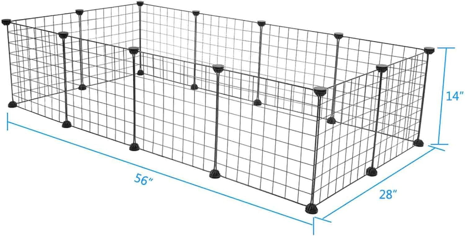 Pet Playpen Portable Small Animals Playpen, Customizable Shape Pet Fence Yard Fence for Guinea Pigs, Bunny, Ferrets, Mice, Hamsters, Hedgehogs, Puppies, Turtles-12 Panels