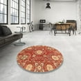 thumbnail image 3 of Ahgly Company Indoor Round Abstract Brown Sand Brown Abstract Area Rugs, 6' Round, 3 of 6