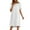 White, variant on Annhoo Plus Size Dresses for Women Cotton Linen Crew Neck Short Sleeve Loose Casual Midi Dresses with Pocket