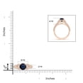 thumbnail image 5 of ANGARA Natural 1.2 Ct Vintage Inspired Sapphire & Diamond Three Stone Ring in 14K Rose Gold for Women (Size-6.5mm) | September Birthstone, Anniversary, Jewelry Gift for Women | Natural Sapphire Ring, 5 of 9
