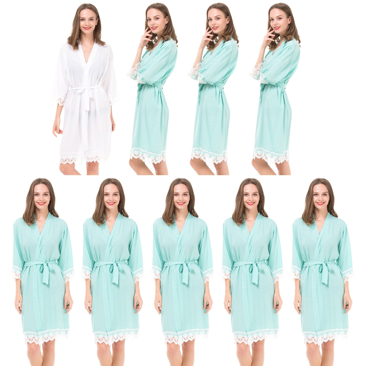 4 Robe Mr & Mrs Right Bridesmaid Robes For Woman ,Soft Cotton ,9 sets of 1 ...