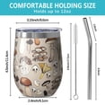 thumbnail image 5 of 12oz Stemless Wine Tumblers Red Mushroom Light Pattern Vacuum Insulated Stainless Steel Travel Tumbler Cups Mug with Lid and Straw for Champaign,Cocktail,Beer with Cleaning Brush, 5 of 5
