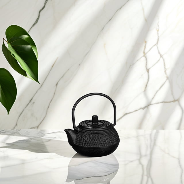 CRAFTHROU Cast Iron Teapot Set - Retro Metal Coffee Kettle Simulation For Stove Top - Mini Tea Kettle Boiling Teapot