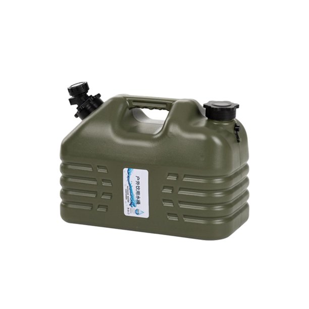 Contenedor de agua para PC de grado alimenticio Cubo de agua de gran capacidad para exteriores Senderismo Camping Verde 10.5L kusrkot Contenedor de bebidas de campamento