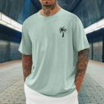 thumbnail image 6 of Afuyipoi Men's Tropical Print Workout Top,Athletic Jersey Standard Athletic Cut Island Graphic Gym Tees Light Blue XL, 6 of 6