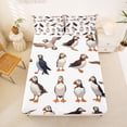 thumbnail image 5 of jejeloiu Cartoon Puffin Print Bed Sheets,Cute Animals Full Size Sheets For Boys,Black White,4-Piece,1 Flat Sheet, 1 Fitted Sheet and 2 Pillowcases, 5 of 6