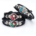 thumbnail image 3 of Pulsera de cuero vintage para hombre Pulsera de cuerda Brazalete Demon Slayer Cuerda ajustable (f) Feliz Sencillez, 3 of 5