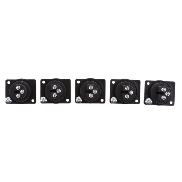 Adaptador De Conector De Chasis De Montaje En Panel De Enchufe Hembra XLR De 5 Piezas De 3 Pines SM SunniMix Enchufe XLR de 3 clavijas