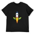 thumbnail image 3 of Hanmun Men's Rocket Ship T-Shirts Short Sleeve Cotton Round Crew Neck Moisture Wicking Black USA, 3 of 9