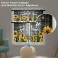 thumbnail image 3 of Sunflower Kitchen Curtains Farmhouse Window Curtains Valance and Tier Set 36 Inch, Wooden Background Rod Pocket Short Tier Curtain, Vintage Sunshine Small Curtains for Kitchen Decor, 3 of 6
