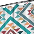 thumbnail image 3 of Multicolor Ethnic Geometric Border Pattern Shower Curtain 72"x84" ,Bathroom Decorative Shower Curtains Set with 12 Hooks,Modern Waterproof Washable Shower Curtain, 3 of 6