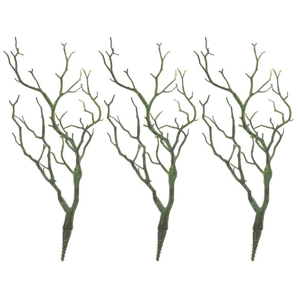 3Pcs Plastic Coral Branches Artificial Fake Antler Shaped Tree Branch Small Plant Twigs Branch