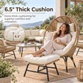 thumbnail image 5 of RADIAAT 6PCS Outdoor Patio Furniture Set, Boho Wicker Sectional Sofa with Egg Chair, 2 Armchairs, Ottoman & Glass Coffee Table, Beige Cushions, Conversation Set for Backyard Deck Porch Garden, 5 of 11