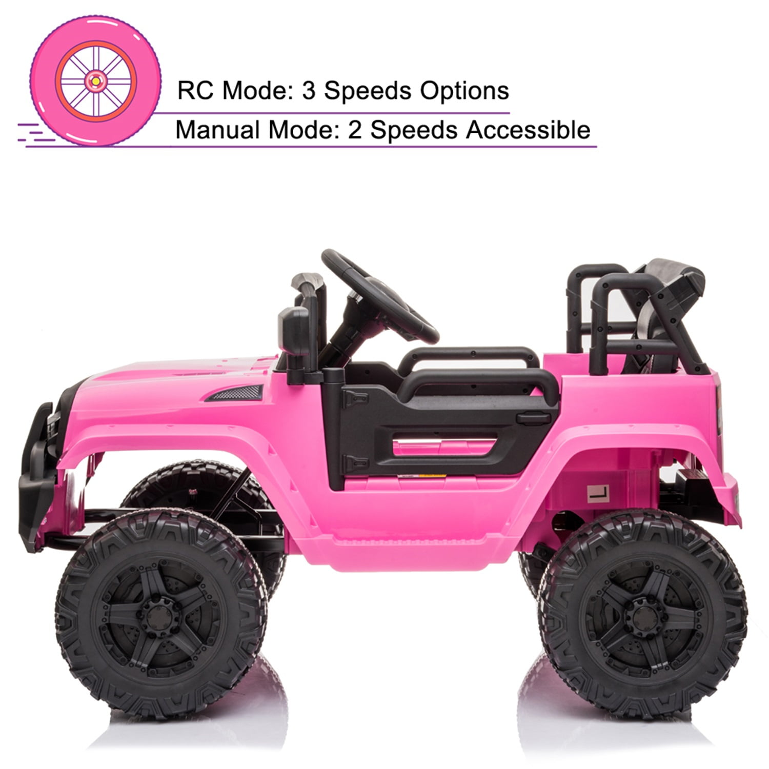 CIPACHO Kids Ride On Truck, Remote Control Kids Electric Ride-on Car, 12V Battery Motorized Vehicles Age 3-5 with 3 Speeds (Pink) CIPACHO Kids Ride On Truck, Remote Control Kids Electric Ride-on Car, 12V Battery Motorized Vehicles Age 3-5 with 3 Speeds (Pink)
