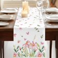 thumbnail image 3 of Table Runners 108 Inches Long Dress Scarves, Pink Spring Floral Farmhouse Coffee/Dining/Kitchen Table Runner for Living Room, Pastoral Flowers Farmhouse 13x108 Inch, 3 of 9