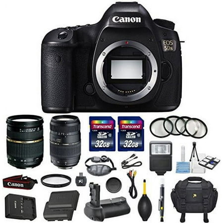 Canon EOS 5DS Full Frame CMOS Digital SLR DSLR Camera Bundle with Tamron AF 28-75mm f/2.8 Autofocus Lens & Tamron Auto Focus 70-300mm f/4.0-5.6 Di LD + Accessory Kit (17 items)