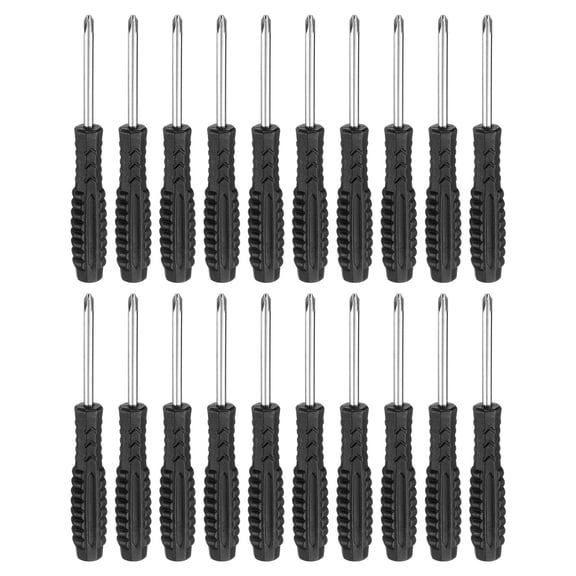 Uxcell 20pcs PH1 Mini Phillips Screwdriver #1 4.5" Length Screwdrivers 2.8" Carbon Steel with Ergonomic Handle for DIY Repairing, Black