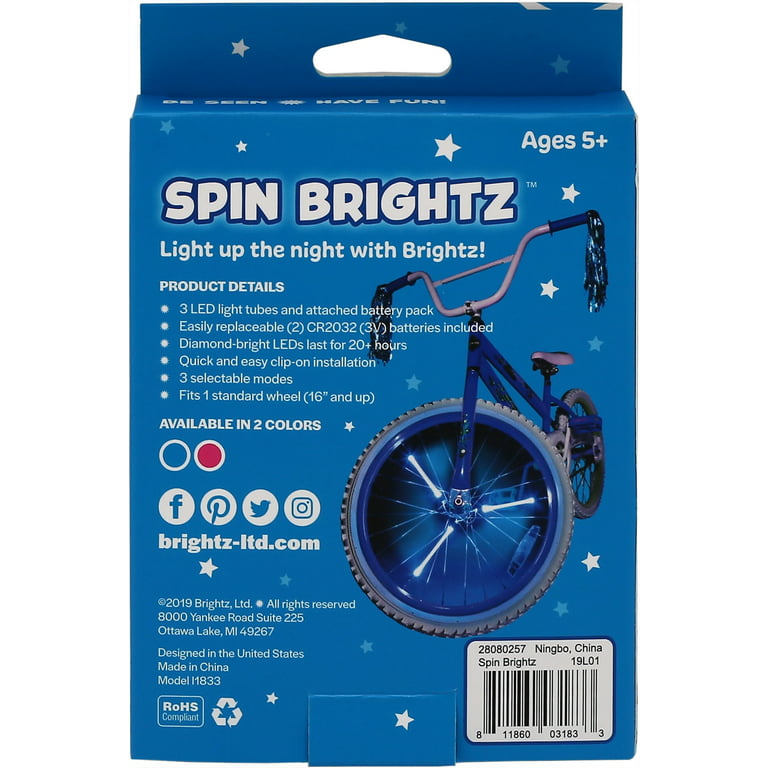 Spin Brightz Blue LED Bicycle Spoke Tube Lights, for 1 Wheel