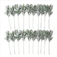 thumbnail image 2 of 20 Piezas de Hojas de Oreja de Cordero Flocadas Artificiales Dusty Tallos de Hojas de Roble Flocado Hoja, 2 of 5