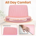 thumbnail image 3 of Orange Factory Criss Cross Chair with Wheels Comfy Wide Vanity Desk Chair Dual Base Leather Armless Adjustable Swivel for Home Computer Task (Pink Pu, Faux Leather), 3 of 7