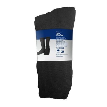 Truform Loose Fit Diabetic Socks (Pack of 3), Black, Large | Walmart Canada