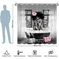 thumbnail image 4 of Black Girl Shower Curtain Modern Grey African American Fashion Bathroom Curtain Waterproof Polyester Fabric with Hooks-72"W x 86"L (Pack of 1), 4 of 6